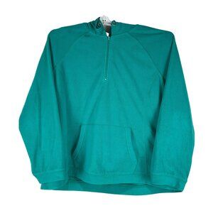 SBJ Active Teal Quarter Zip Fleece Pullover Hoodie Size XL Lightweight